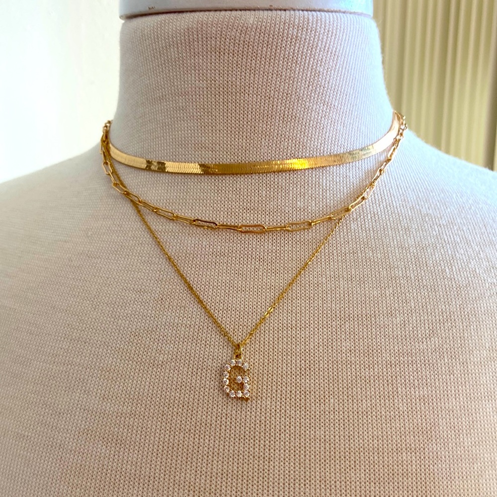 Initial Layered Necklace “G”